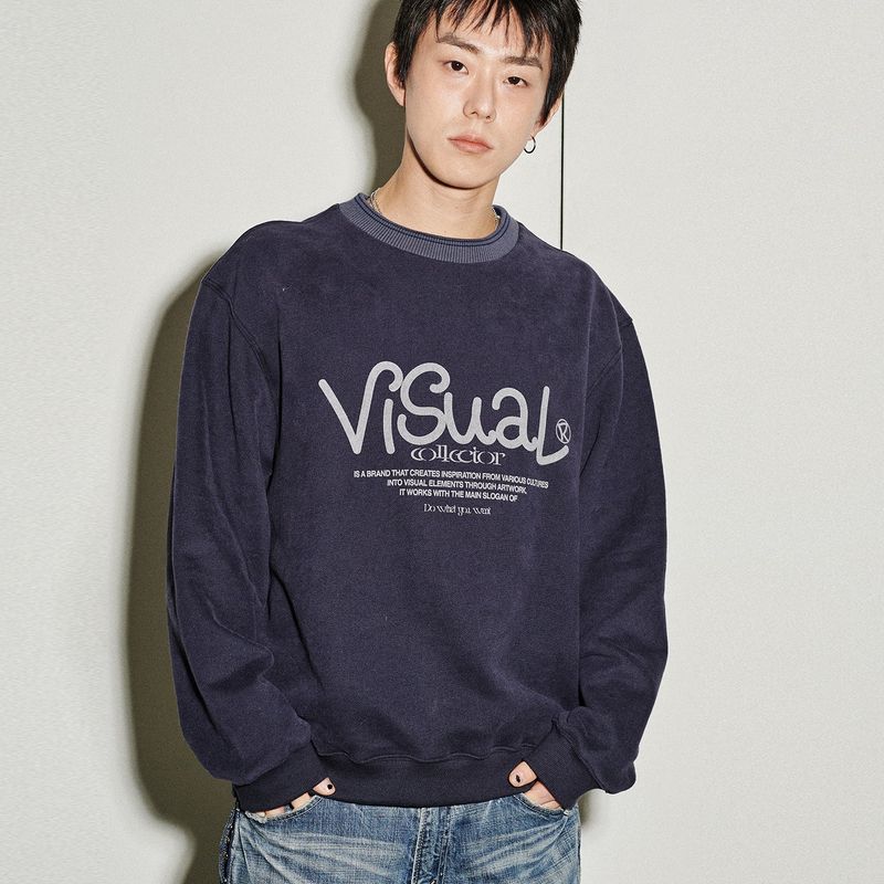 drawing artwork sweatshirt [navy]