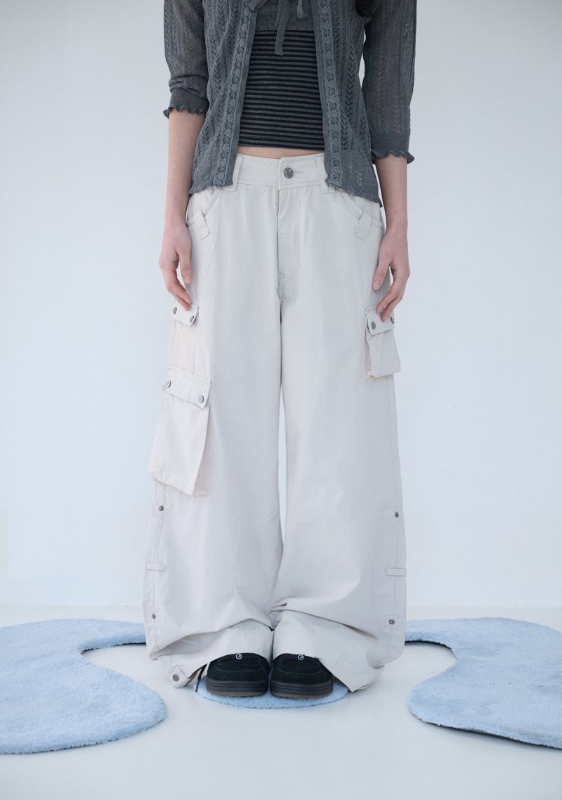 3-WAY MESH POCKET CARGO PT IVORY
