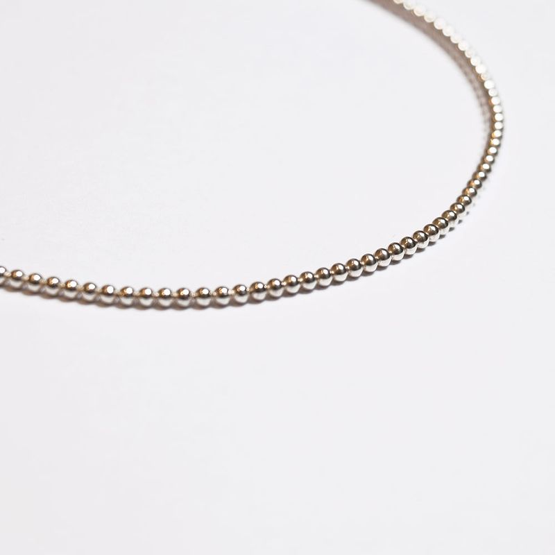 silver ball necklace (silver)