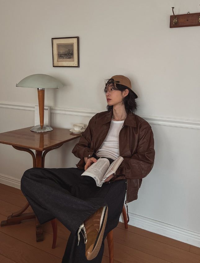 Roine Collar Leather Jacket