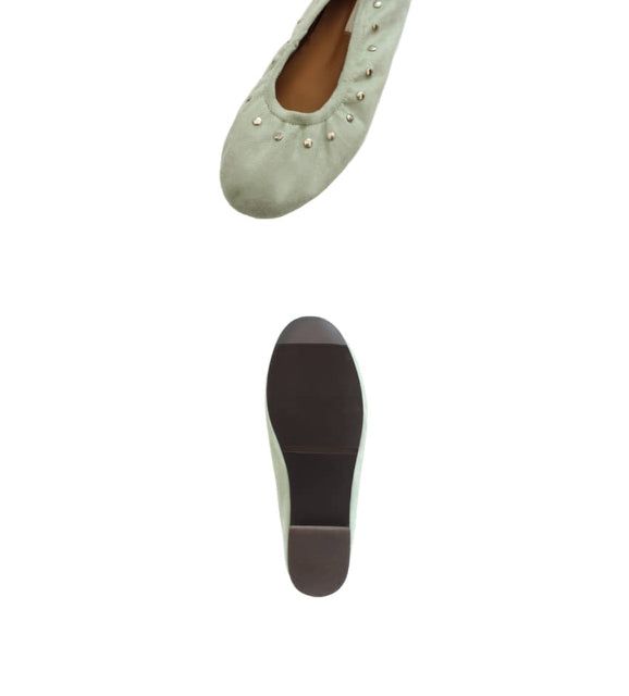 STUD SUEDE BALLET FLAT