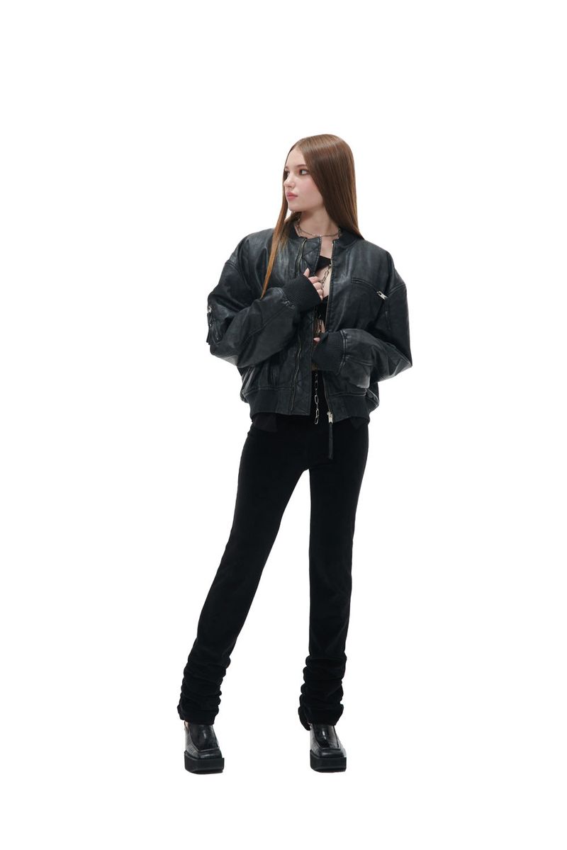 VELVET SHIRRING LEGGINGS