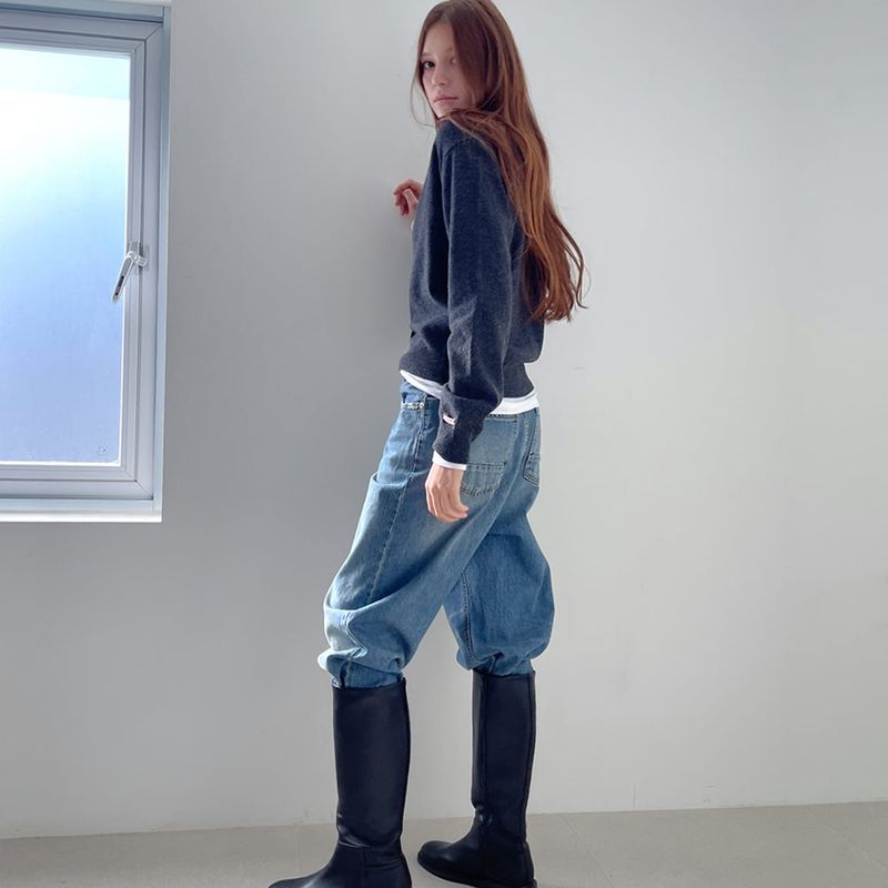 Rolling Knit Cardigan _Deep Charcoal