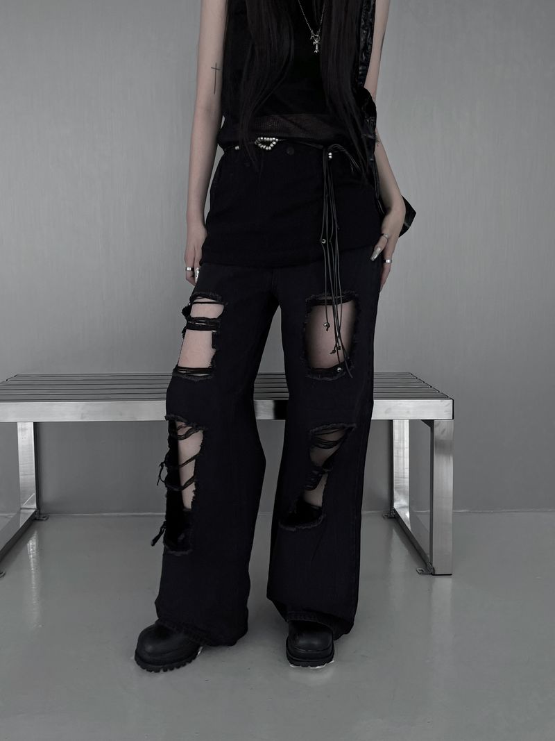 URBAN UNIQUE(アーバンユニーク)の「black vintage washed wide denim(Pants)」
