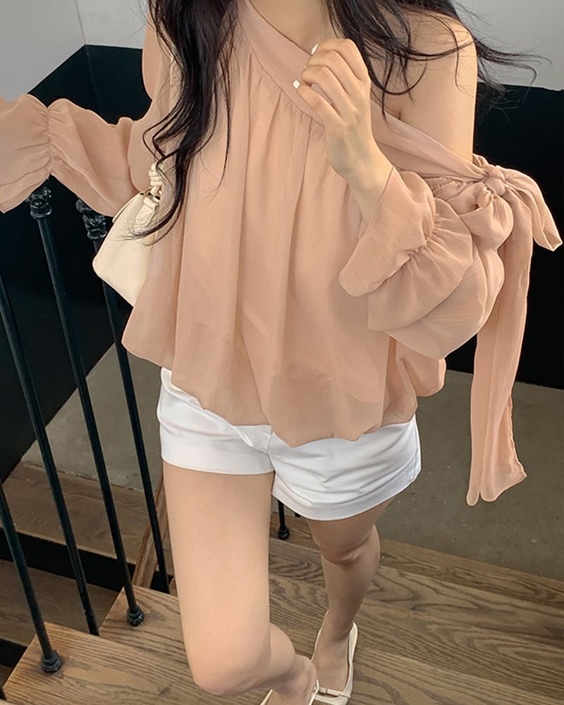 Raty ribbon chiffon blouse