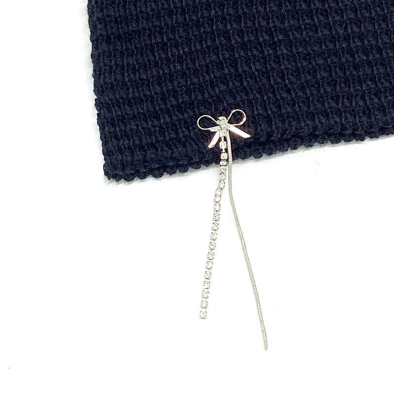 Ribbon Chain Beanie [Black]