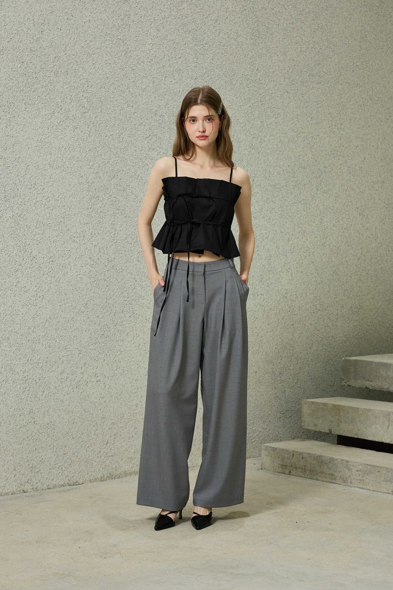 TOMO WIDE SLACKS / CHARCOAL
