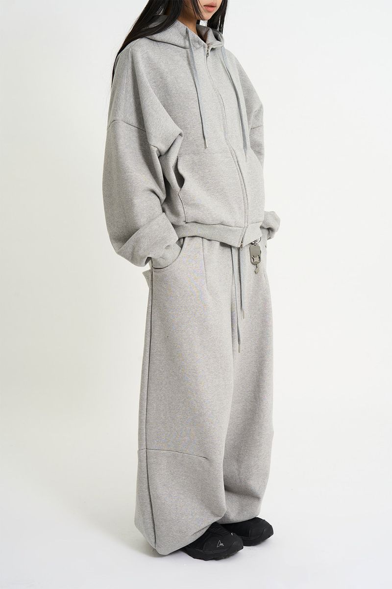 Terry wide belted sweatpants