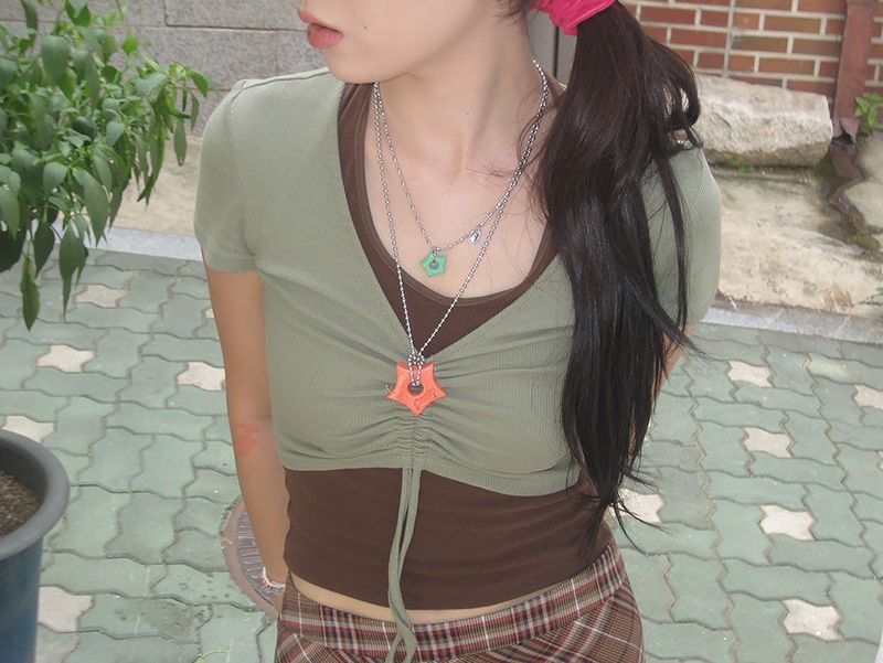 gleaming little star dot necklace [green]