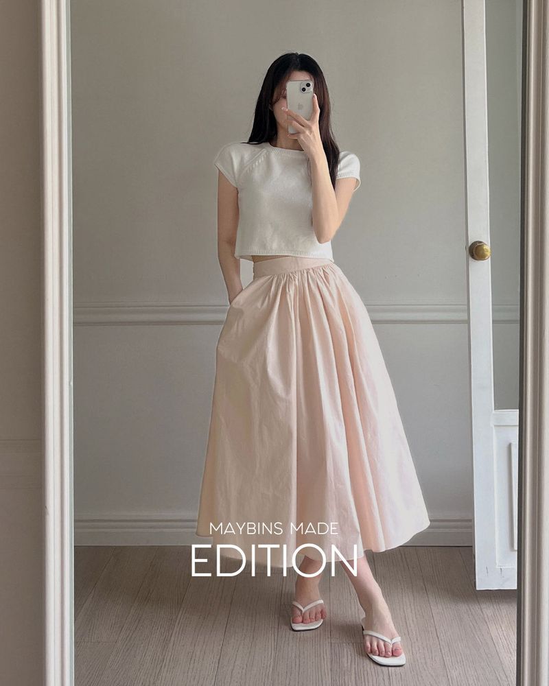 MAYBINS（メイビンス）の「[MADE] Raff Shirring Long Skirt（Skirts）」