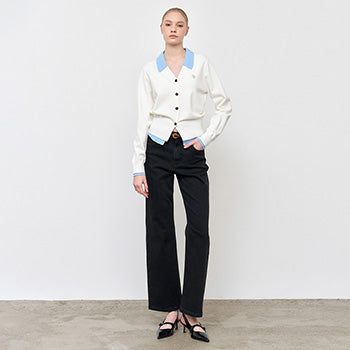 GENERAL IDEA（ジェネラルアイディア）の「WOMAN Shirt Layered Style Knit Cardigan [WHITE]（Tops）」