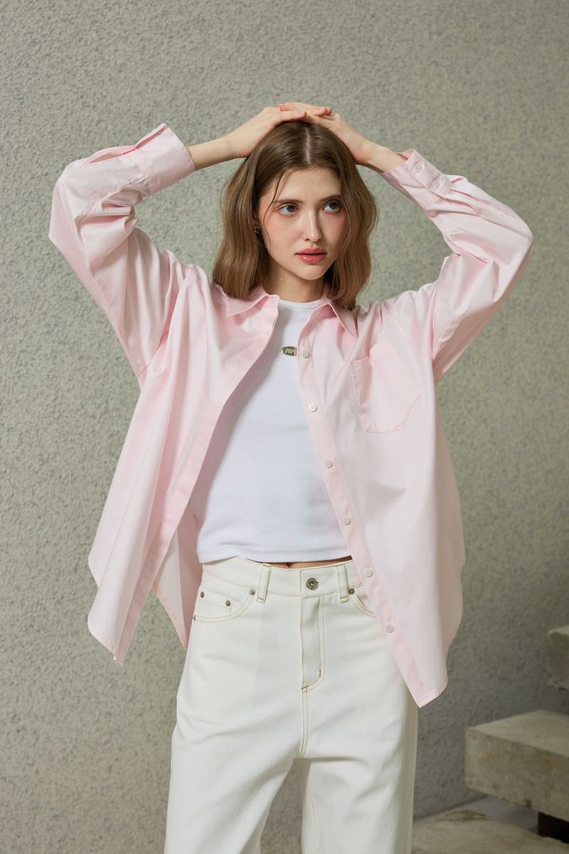 BRIGHT OVERSIZED SHIRT / PINK