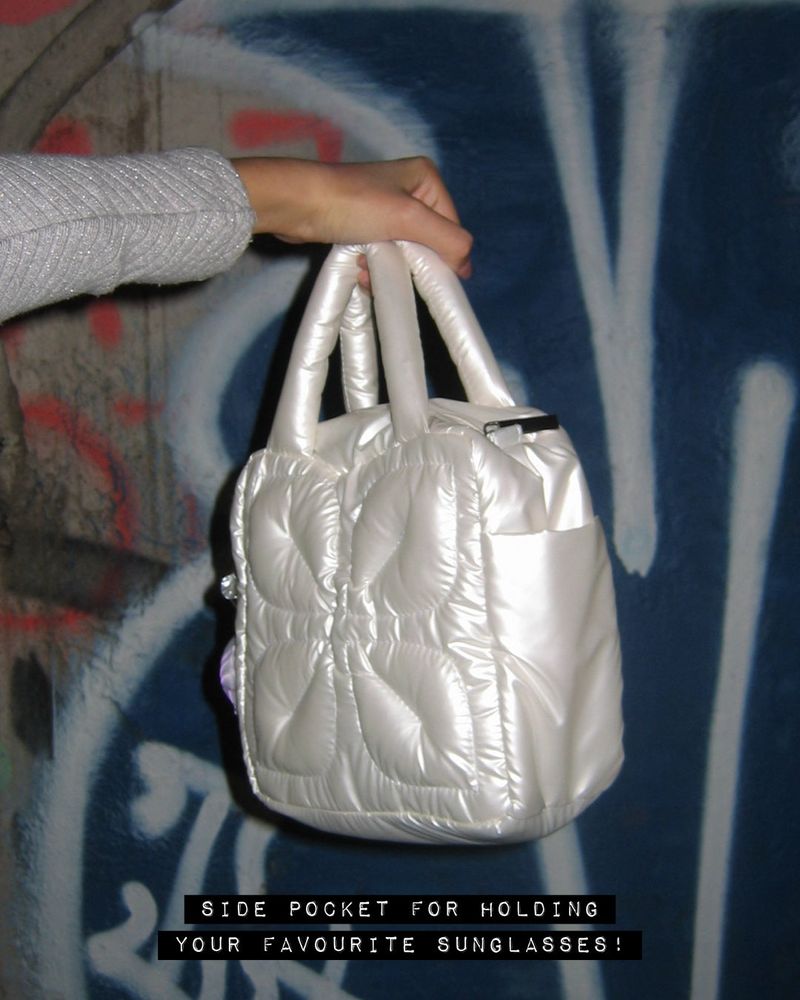 KOKOOKY ✦ Cushion Puffer Cube Bag - Pearl White