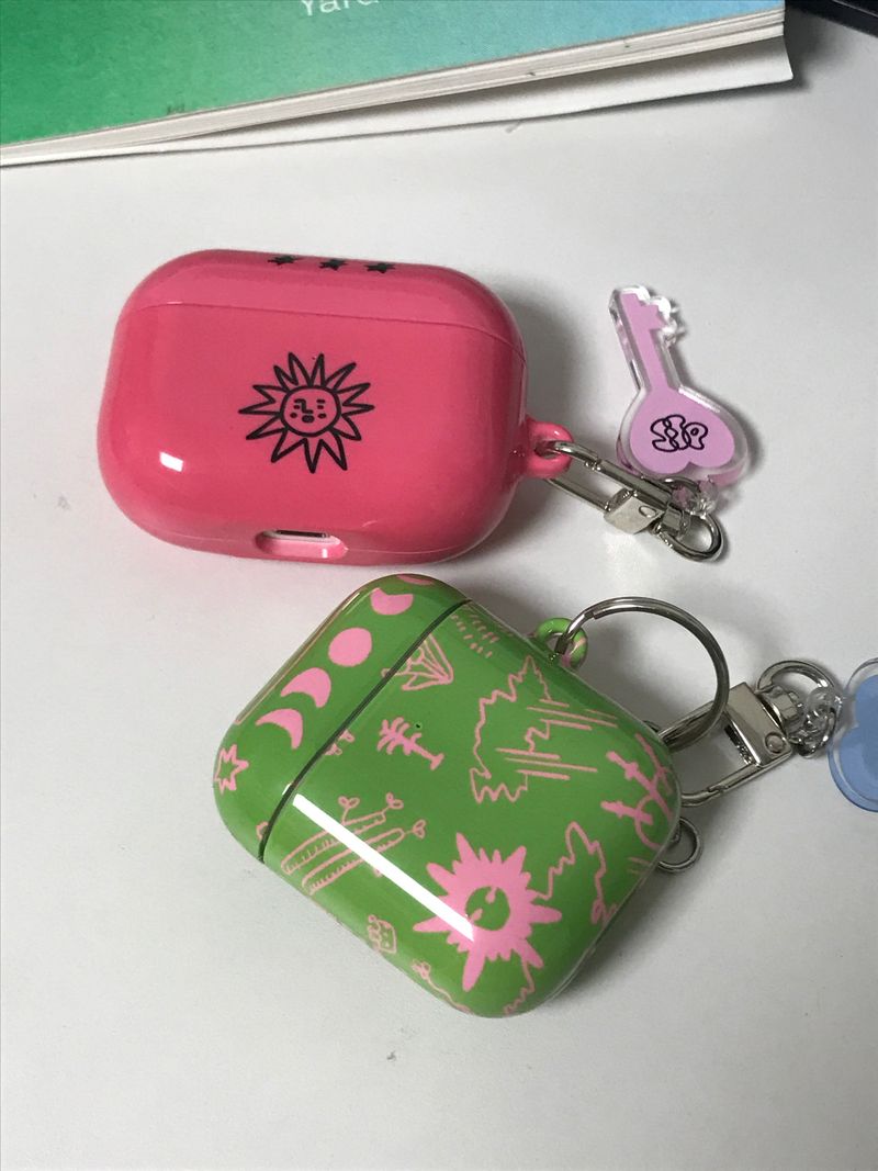 pink sun airpod case