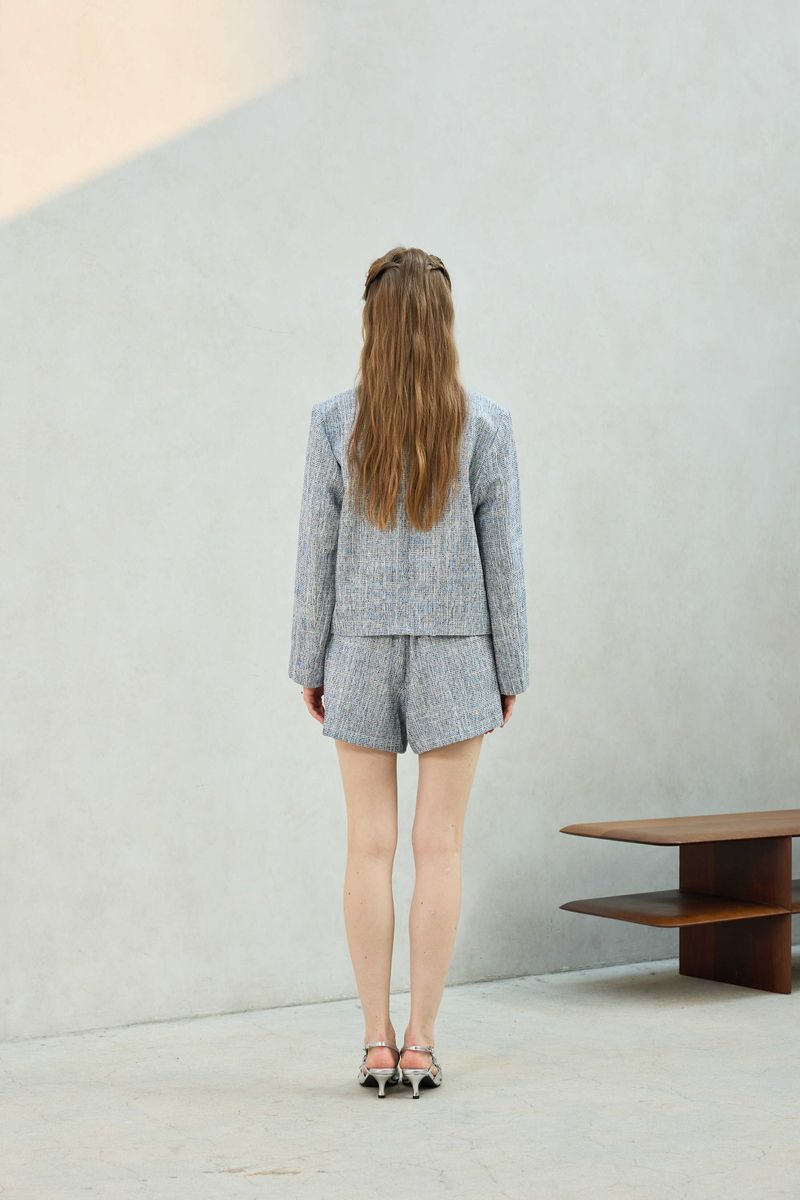 CHERISH TWEED SHORTS PANTS / SKY BLUE