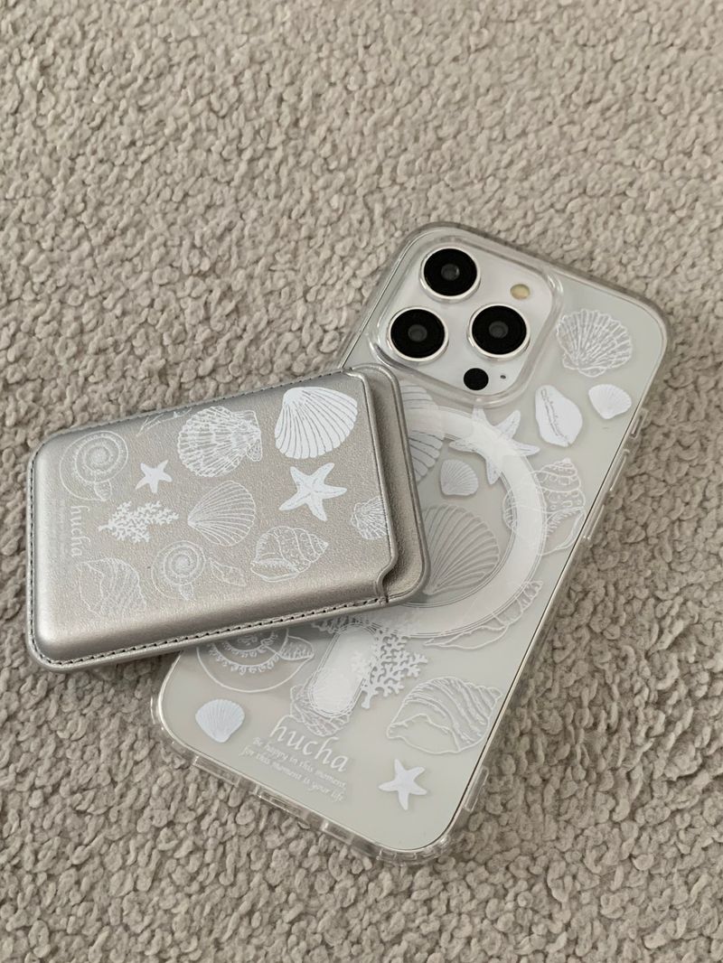peace and shell magsafe jell hard case+ magsafe card wallet