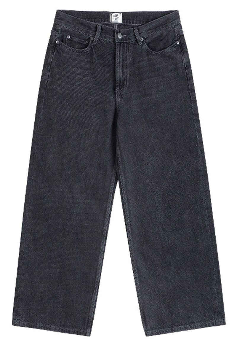 IDLT Basicsの「Tapered Wide-Leg Black Jeans(Pants)」