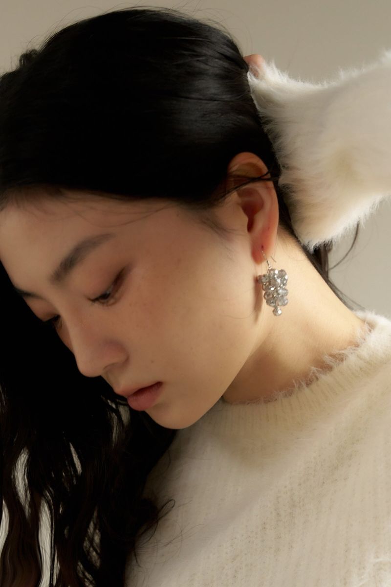 raspberry earring - silver