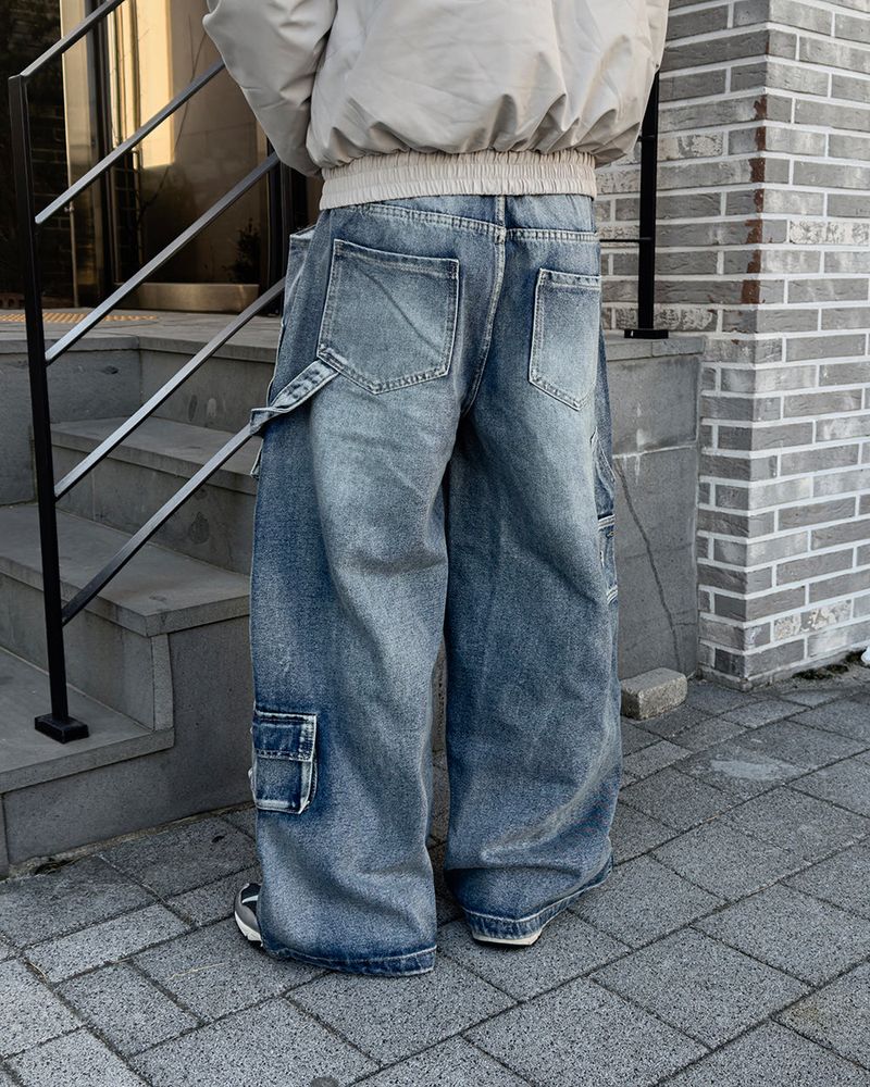 Morik Utility Pocket Wide Denim Pants