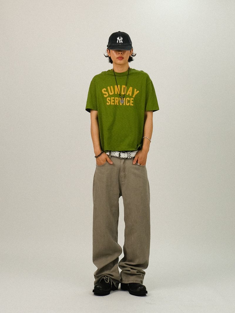 DE Cotton Semi-Wide Pants