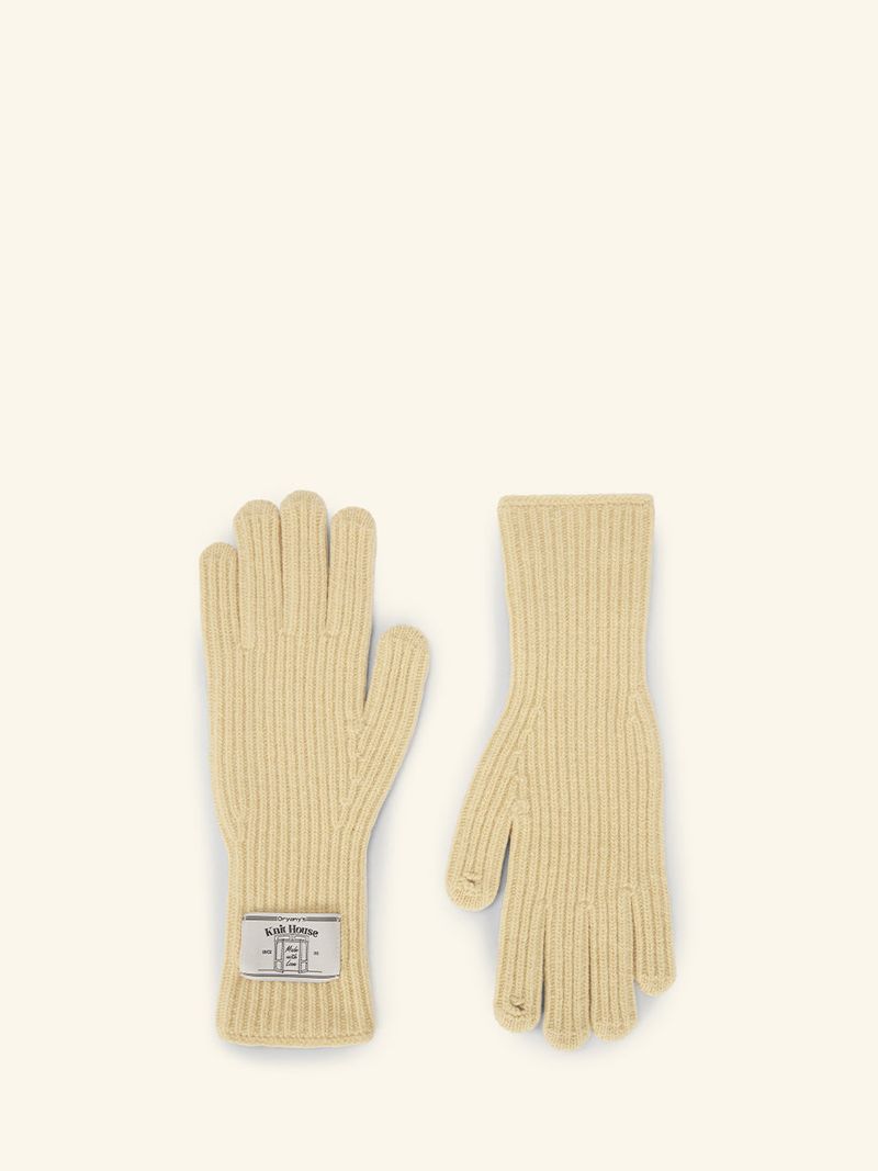 Label Finger Hole Long Glvoes