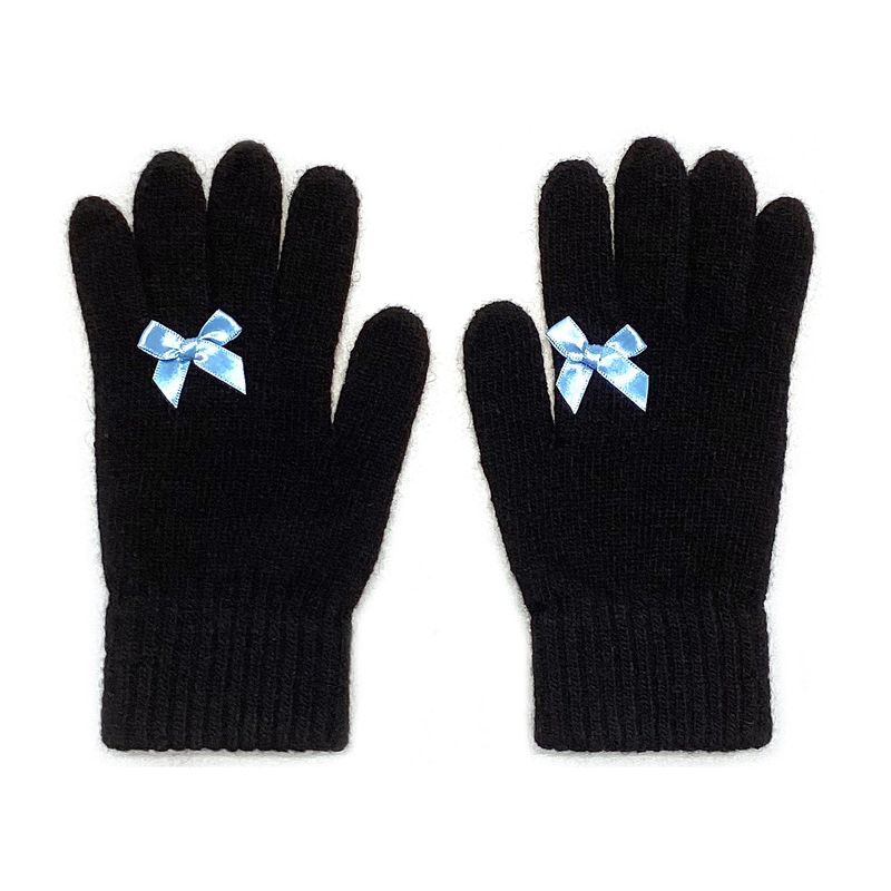 Ribbon Wool Gloves [Blue Ribbon]