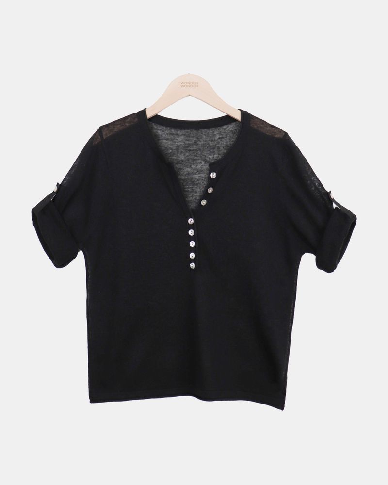 Hirem Roll-Up 7-Sleeve Knit Top