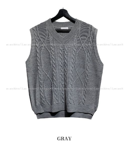 Moss Twist Knit Vest