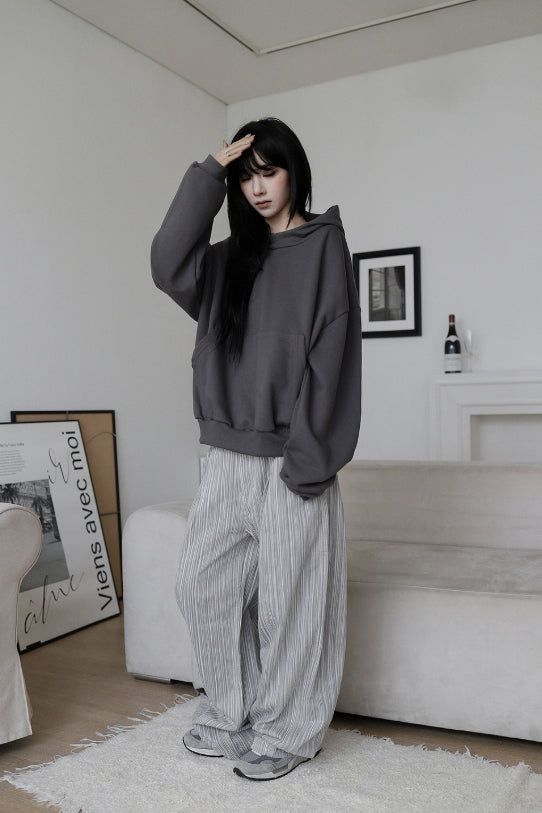 High-neck cut-off hood zip-up