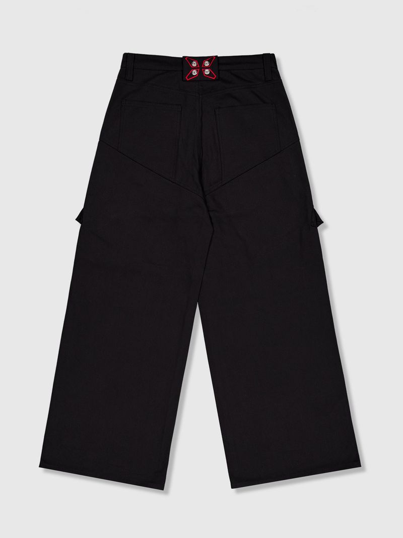 Ghost In The Shell Logo Denim Cargo Pants (Black)