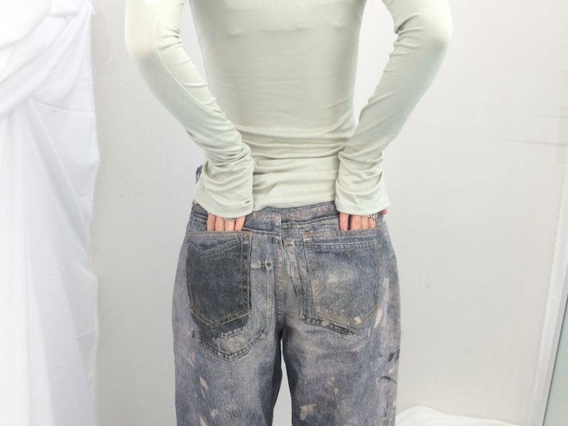 rough-washed vintage denim