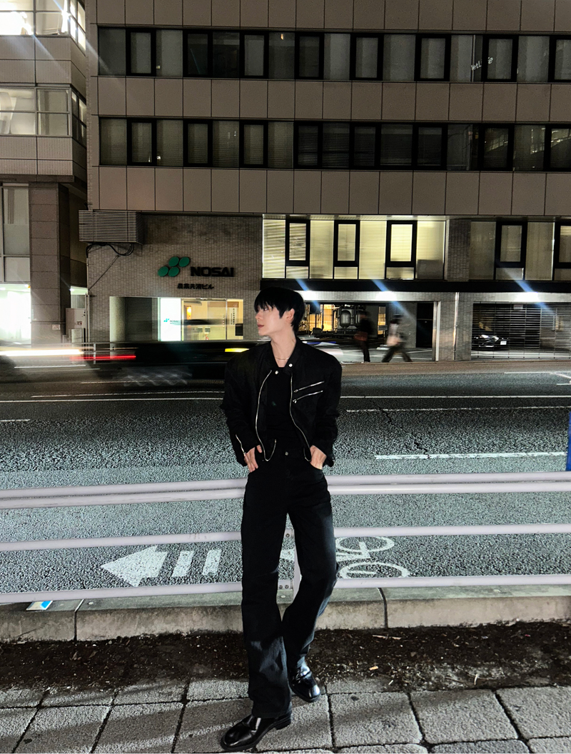black semi-wide denim