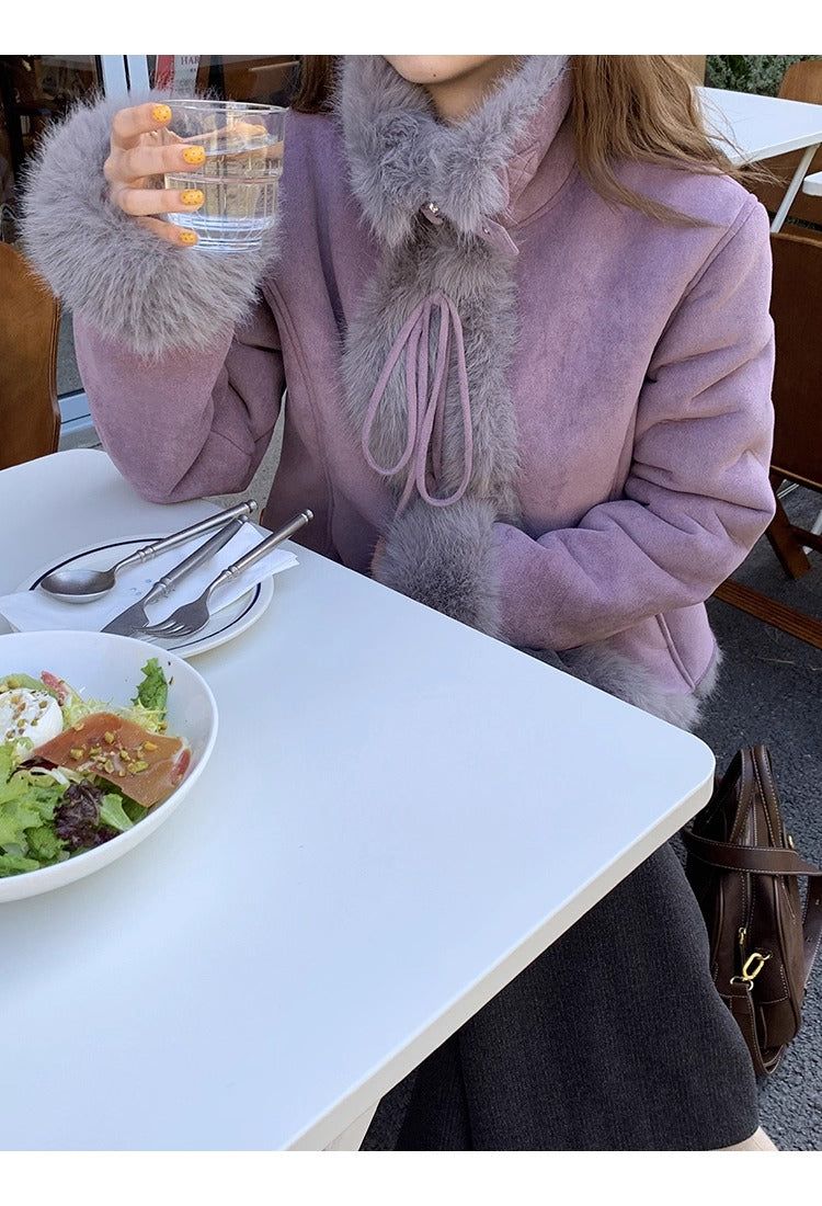 Lavender Mink Strap Mustang Jacket
