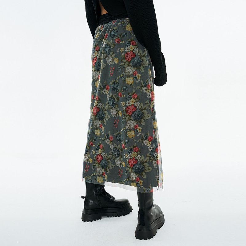 Mesh Sweat Skirt [Gray Rose]