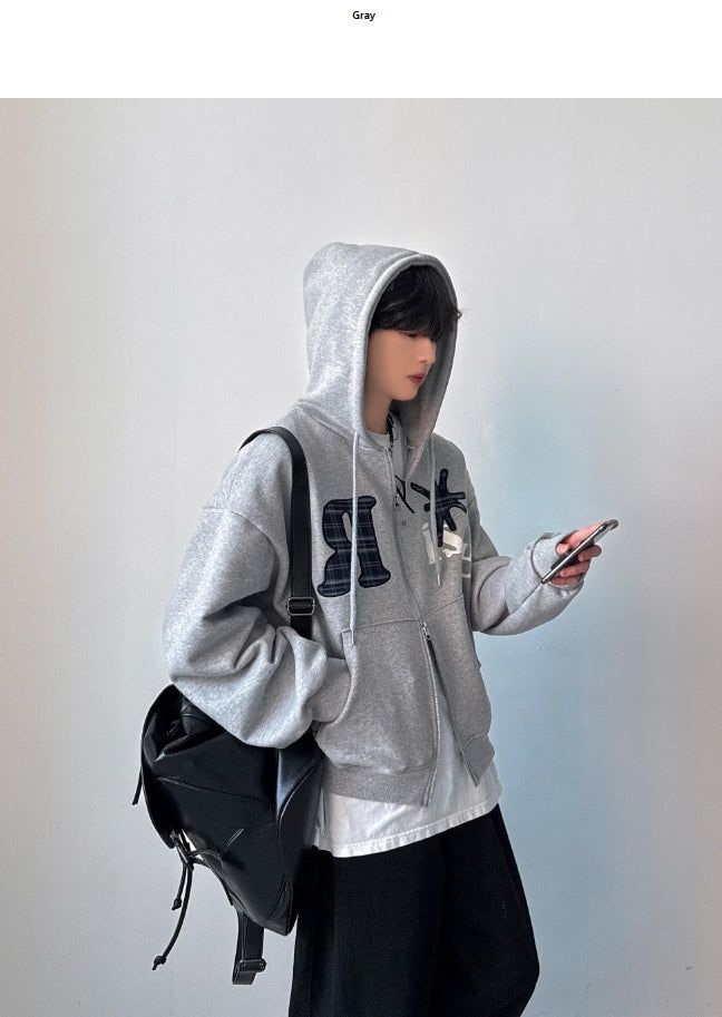Nuance Check Hood Zip-Up