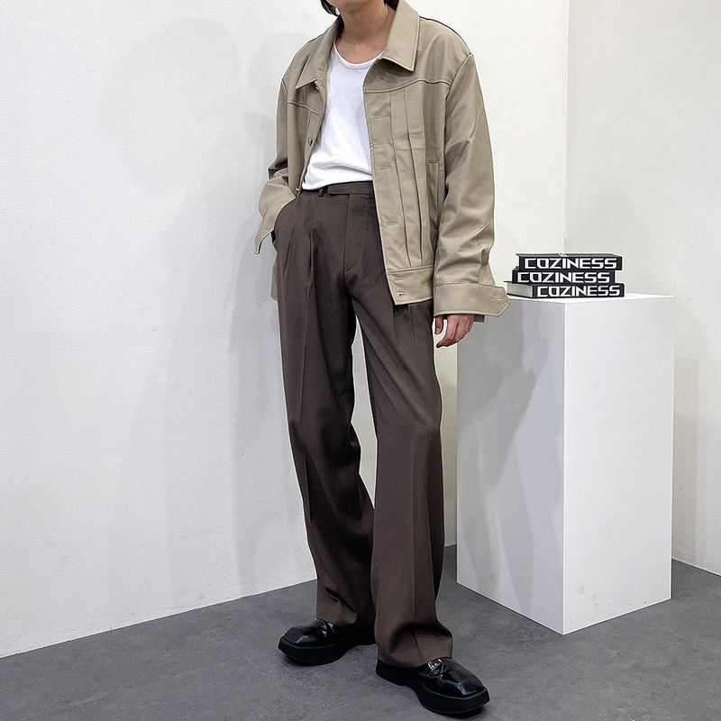 EV leather pin tuck jacket (3 colors)