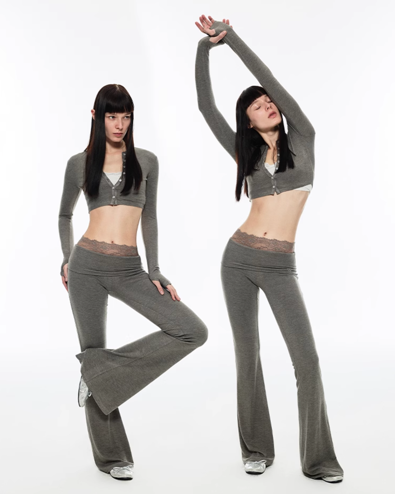 SHELONGZ(シェロンジ)の「IN STOCK ✩。⋆ANGELA 2-PIECE SET (TOP+PANT) - GRAY(Setup)」