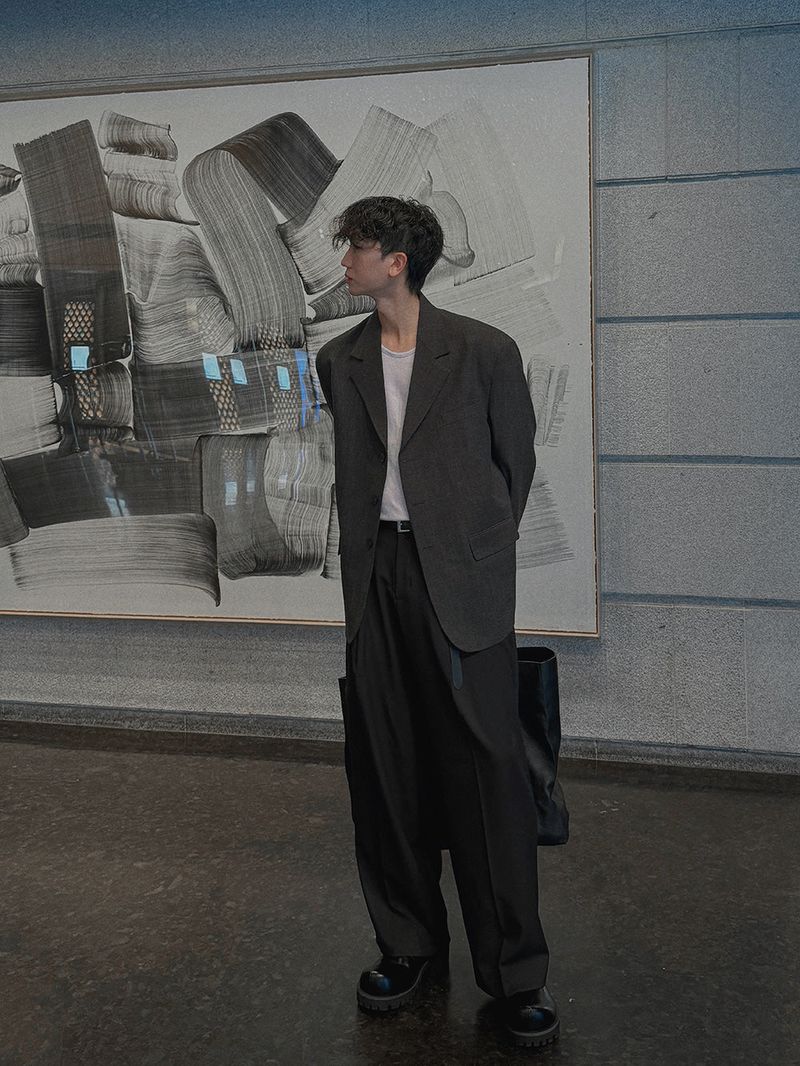 Pleddy Scratch Wide Banding Slacks (2color)