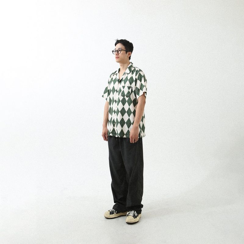ARGYLE FUNK HALF SHIRTS GREEN