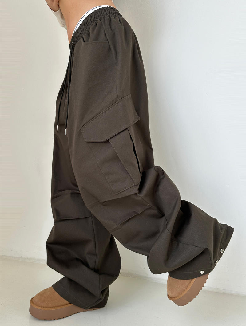 BUTTON CHANGE JOGGER + WIDE🤍🖤🤎 - 3 COLORS