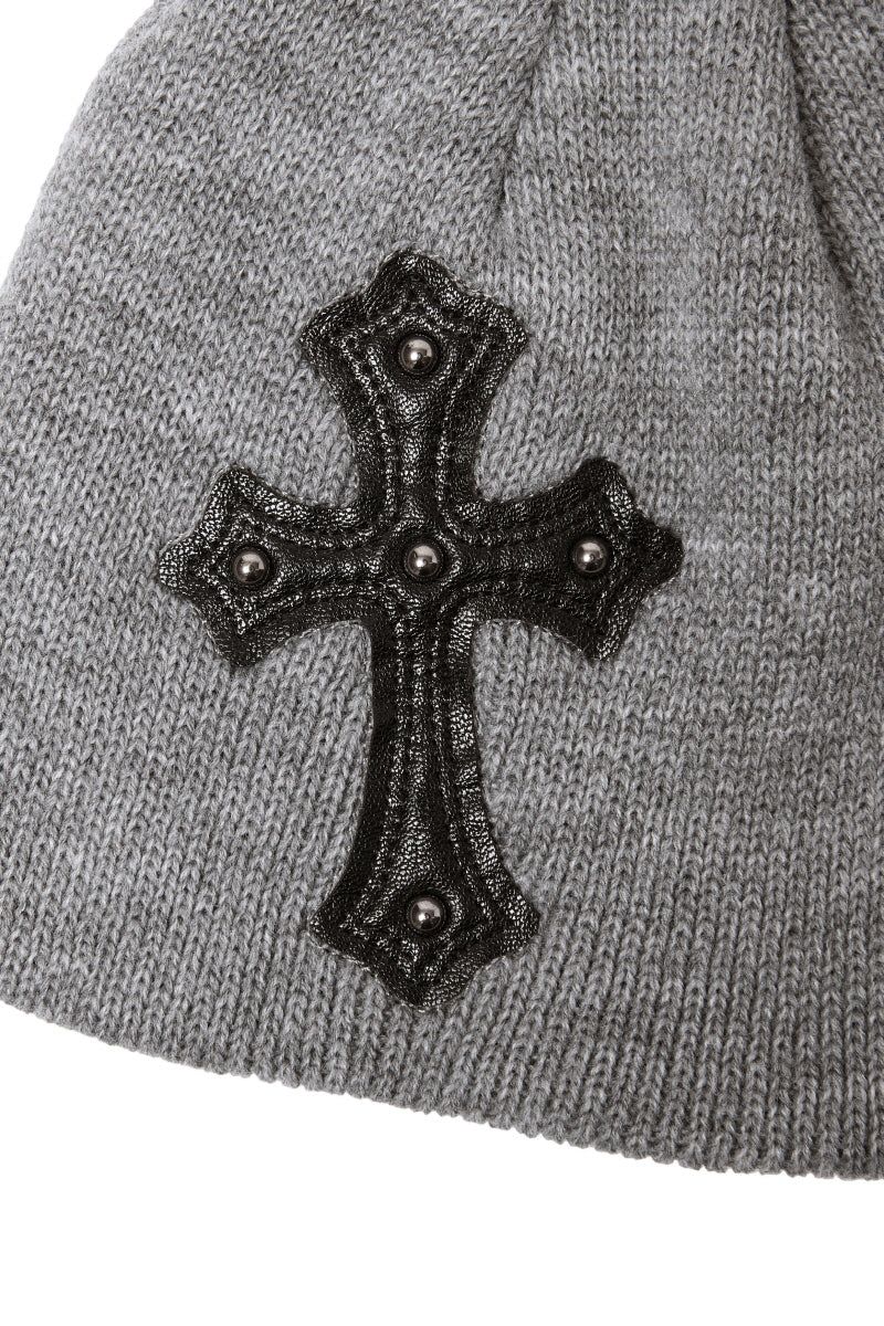 cross beanie (grey)