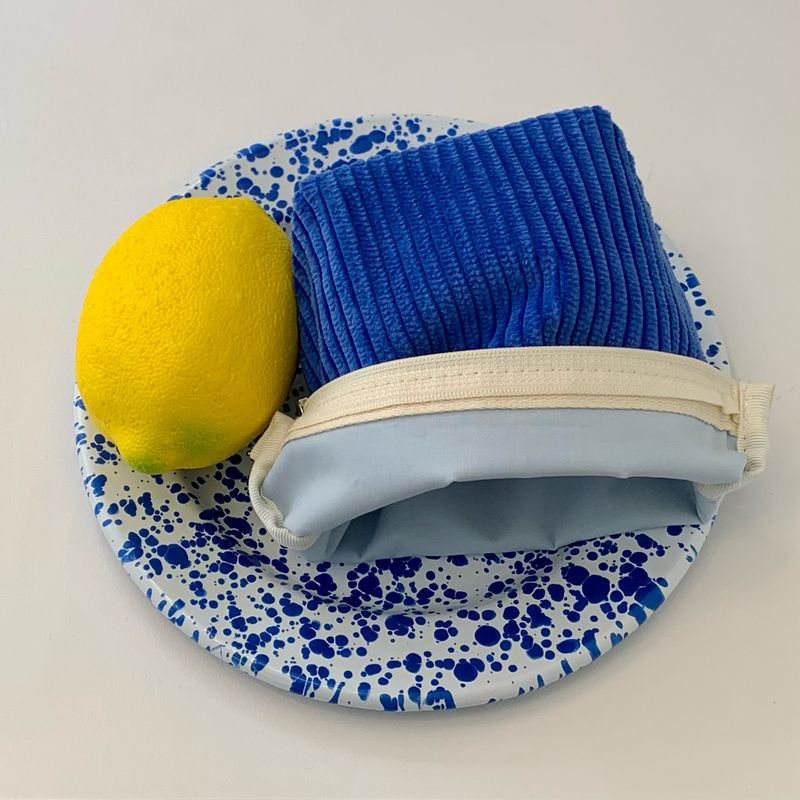 classic pouch_corduroy cobalt blue