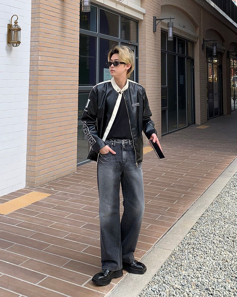 90's Bike Leather Jacket (2 colors)