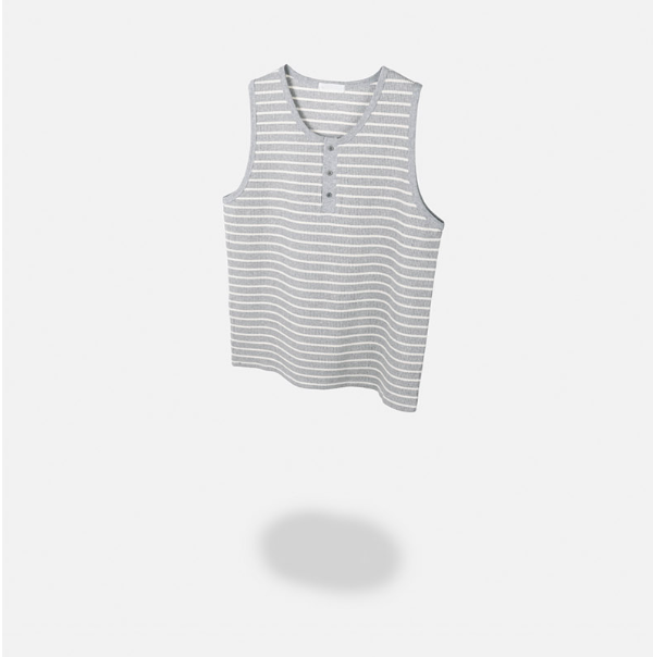 [S/S] Stripe henry neck sleeveless(3color)