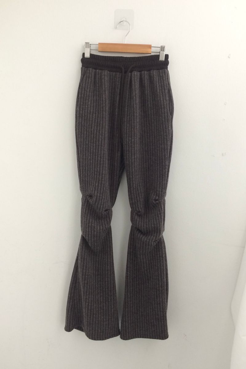 Stripe bootcut banding pants