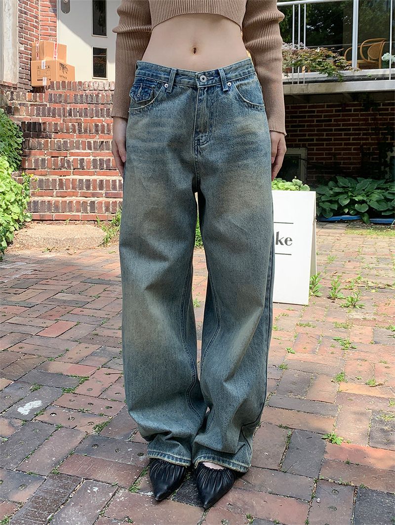 BACK POCKET WIDE JEANS