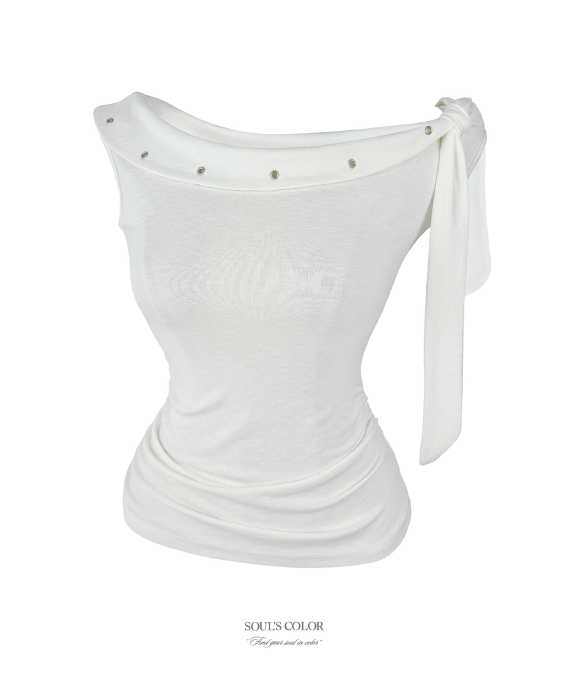 Leo Eyelet Off-Shoulder Top (2color)