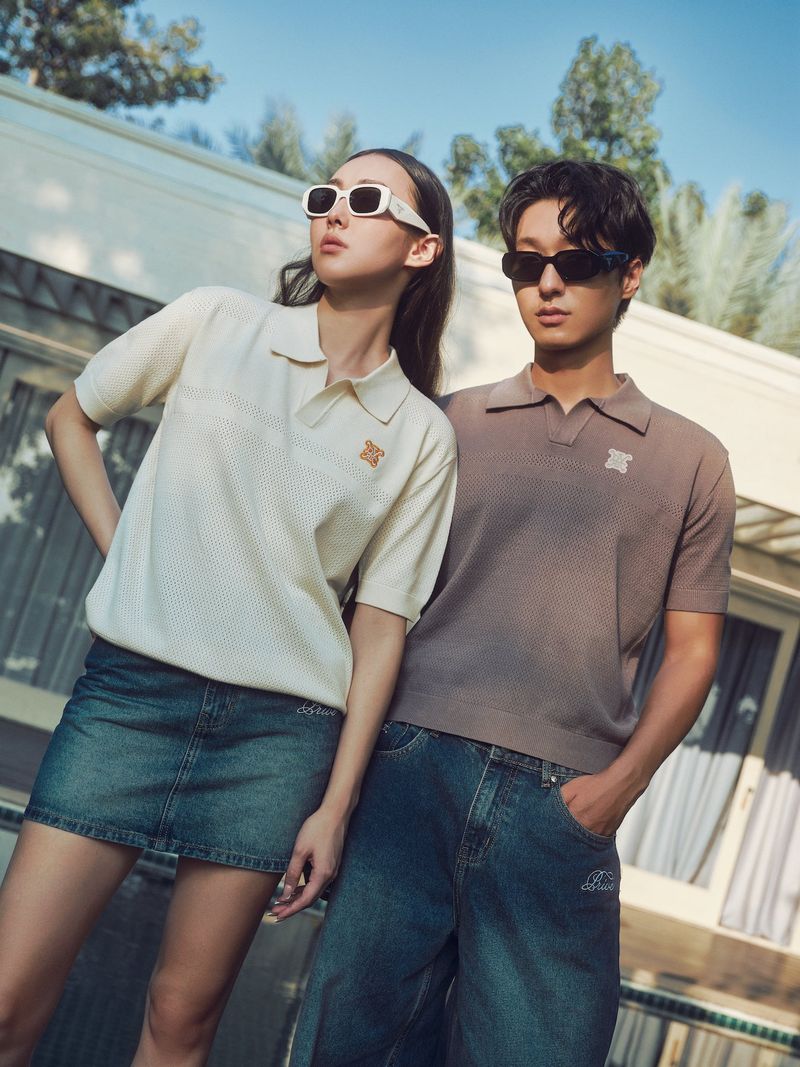 DVRK PRIVÉ BUTTONLESS POINTELLE KNITTED POLO - CREAM