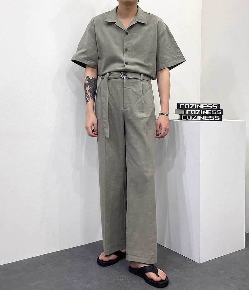 RO linen wide jumpsuit (3 colors)