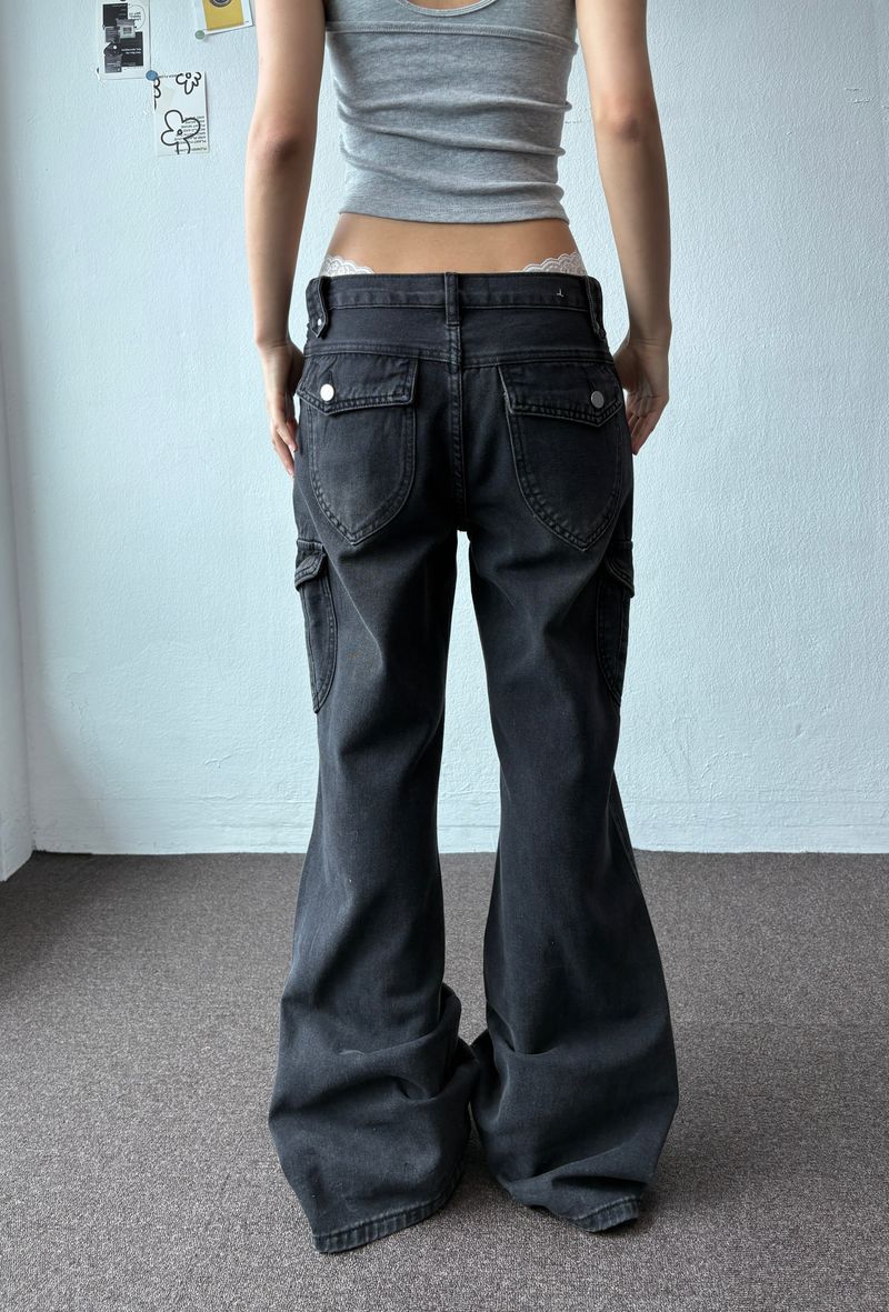 Semi Heart Side Cargo Loose Bootcut Pants 3color